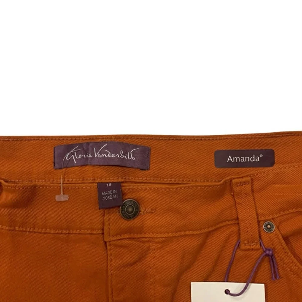Gloria Vanderbilt Amanda Jeans 18 Average Terracotta Orange Slimming‎ Tapered